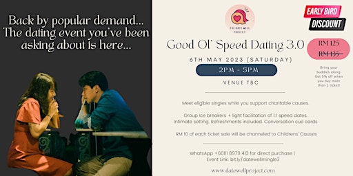 Good Ol' Speed Dating 3.0 | Singles Event Malaysia | Date for a Cause
