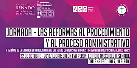 Imagen principal de Jornada - LAS REFORMAS AL PROCEDIMIENTO Y AL PROCESO ADMINISTRATIVO. A 15 años de la entrada en funcionamiento del fuero contencioso administrativo en la Provincia de Buenos Aires.