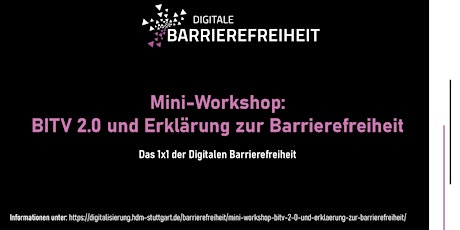 Mini-Workshop "BITV 2.0 und Erklärung zur Barrierefreiheit"