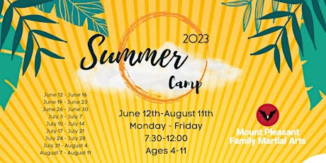 Mount Pleasant Family Martial Arts ~ Summer Camp