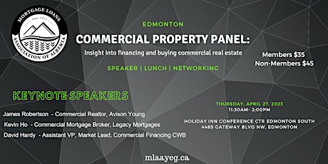 Imagen principal de Your Local Edmonton MLAA Presents - Commercial Real Estate & Lending Panel