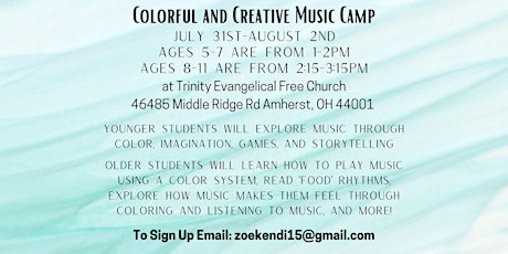 Colorful Creative Music Camp