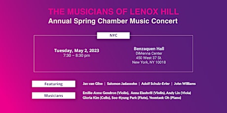 NYC The Musicians of Lenox Hill Annual Spring Chamber Music Concert