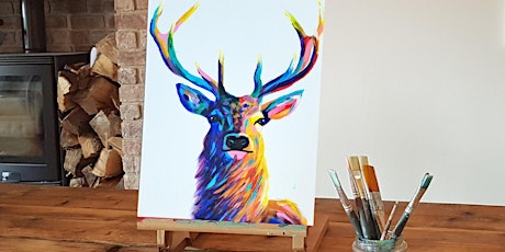 'Bright Stag' Painting workshop at The Reedness School Cafe