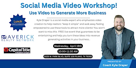 Social Media Video Workshop with Kyle Draper!