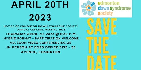 Edmonton Down Syndrome Society -  Annual General Meeting 2023