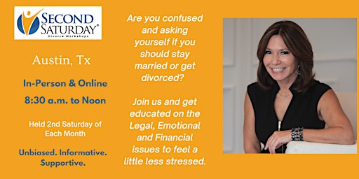 Image principale de Austin Divorce Workshop -Second Saturday Divorce Workshop In-Person/Online
