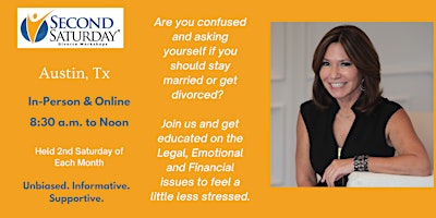 Primaire afbeelding van Austin Divorce Workshop -Second Saturday Divorce Workshop In-Person/Online