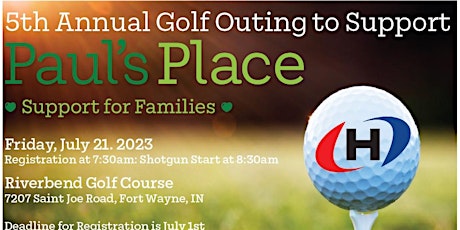 5th Annual Golf Tournament Benefitting Paul's Place!
