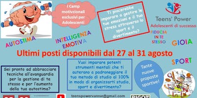 Camp Motivazionale esclusivo per Adolescenti - Formula: Tutta l'Italia Camp Motivazionale esclusivo per Adolescenti - Formula: Tutta l'Italia
