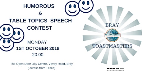 Bray Toastmasters Humorous And Table Topics Speech Contest  primary image