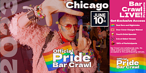 Imagen principal de 2023 Official Pride Bar Crawl Chicago, IL LGBTQ+ Bar Event