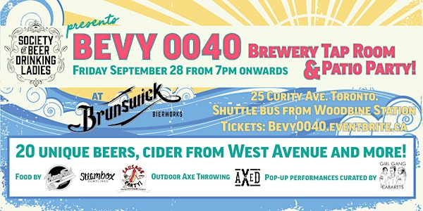 Brewery Tap Room & Patio Party w/ Society of Beer Drinking Ladies