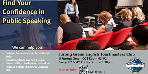 Speak Up and Stand Out: Free Public Speaking Course @ Jurong Green CC primary image