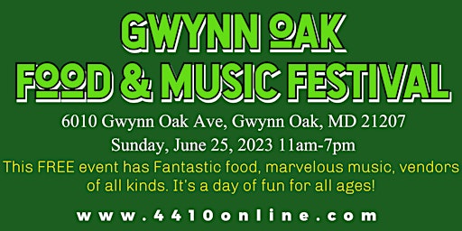 Gwynn Oak Food & Music Festival 2023 primary image