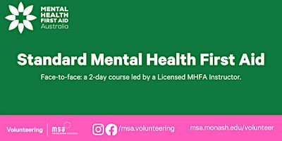 Primaire afbeelding van MSA Mental Health First Aid: 2 Day Training