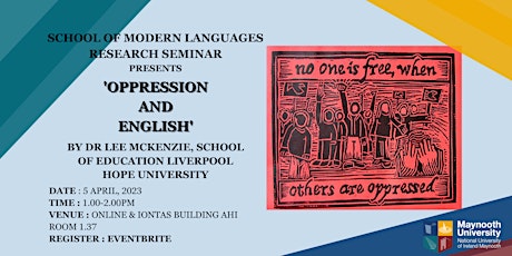 Dr Lee McKenzie: Oppression and English primary image