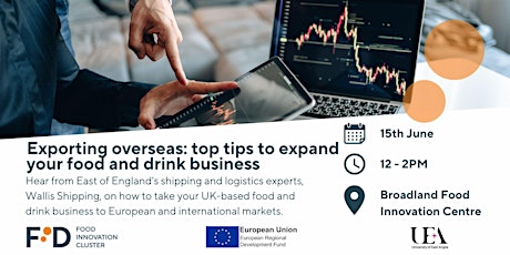 Imagem principal do evento Exporting overseas: top tips to expand your food and drink business