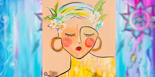 Imagem principal de Adelaide Paint and Sip Event - Boho Abstract Girl