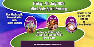 Melbourne Mind Body Spirit Evening with Mediumship Demonstration primary image