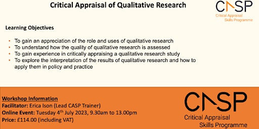 Critical Appraisal of Qualitative Research primary image