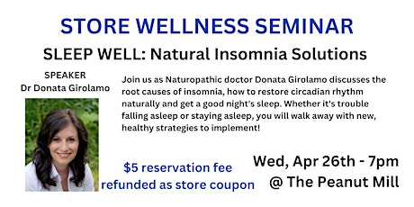 Image principale de SLEEP WELL: Natural Insomnia Solutions with Dr. Donata Girolamo