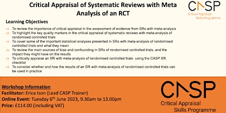 Critical Appraisal of Systematic Reviews with Meta Analysis of an RCT  primärbild