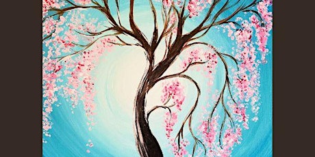 Family Friendly Paint & Sip -  Moonlight Cherry Blossom
