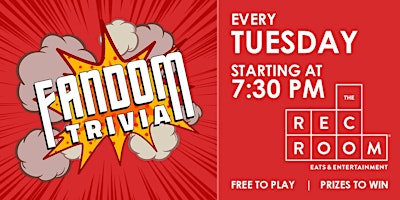 Fandom Trivia at The Rec Room Brentwood - Free Quiz Nights & Prizes to Wiin primary image