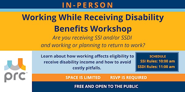 August - In-Person Working While Receiving Disability Benefits Workshop
