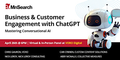 Imagem principal do evento MnSearch April Event: Business & Customer Engagement with ChatGPT