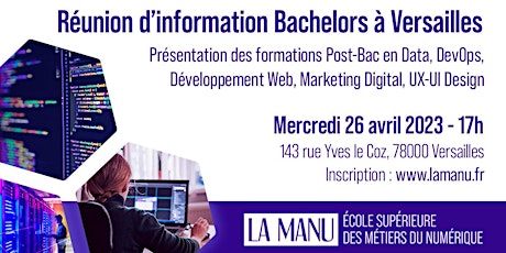 Primaire afbeelding van Réunion d'information Bachelors Numérique - La Manu Versailles