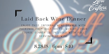 Laid Back Wine Dinner with Gulf Breeze Winery  primary image
