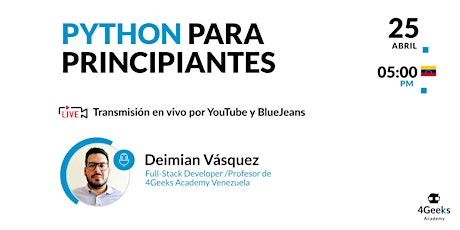 Workshop gratuito: Python para principiantes primary image