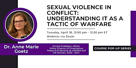 Imagem principal do evento CGA Course Pop-up: Sexual Violence in Conflict
