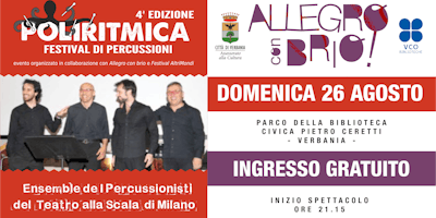 I Percussionisti della Scala di Milano in concerto @Verbania I Percussionisti della Scala di Milano in concerto @Verbania