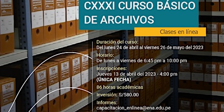 Imagen principal de CXXXI CURSO BASICO DE ARCHIVOS (EN LÍNEA)