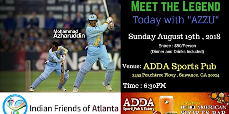 Dine with Mohd. Azharuddin at Adda Sports Pub & Eatery primary image