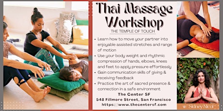 Thai Massage Workshop - Temple of Touch with Sidney Nicol