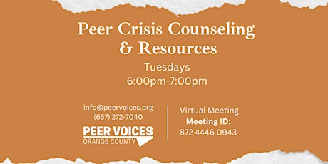 Peer Crisis Counseling & Resources