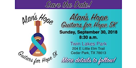 Alan's Hope ~ Guitars for HOPE 5K Run/Walk primary image