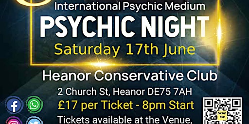 Heanor Conservative Club (DE75 7AH ) - Psychic Night with Eileen Proctor