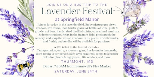 Bus trip to The Lavender Festival at Springfield Manor primary image