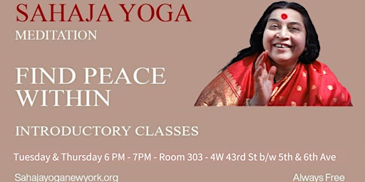 Imagem principal do evento Free one-hour meditation classes for self-discovery and inner peace - NYC