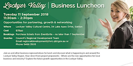 Lockyer Valley Business Luncheon primary image