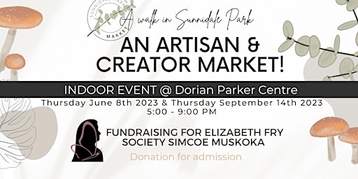 A Walk in Sunnidale Park Artisan Market & Fundraiser for Elizabeth Fry primary image