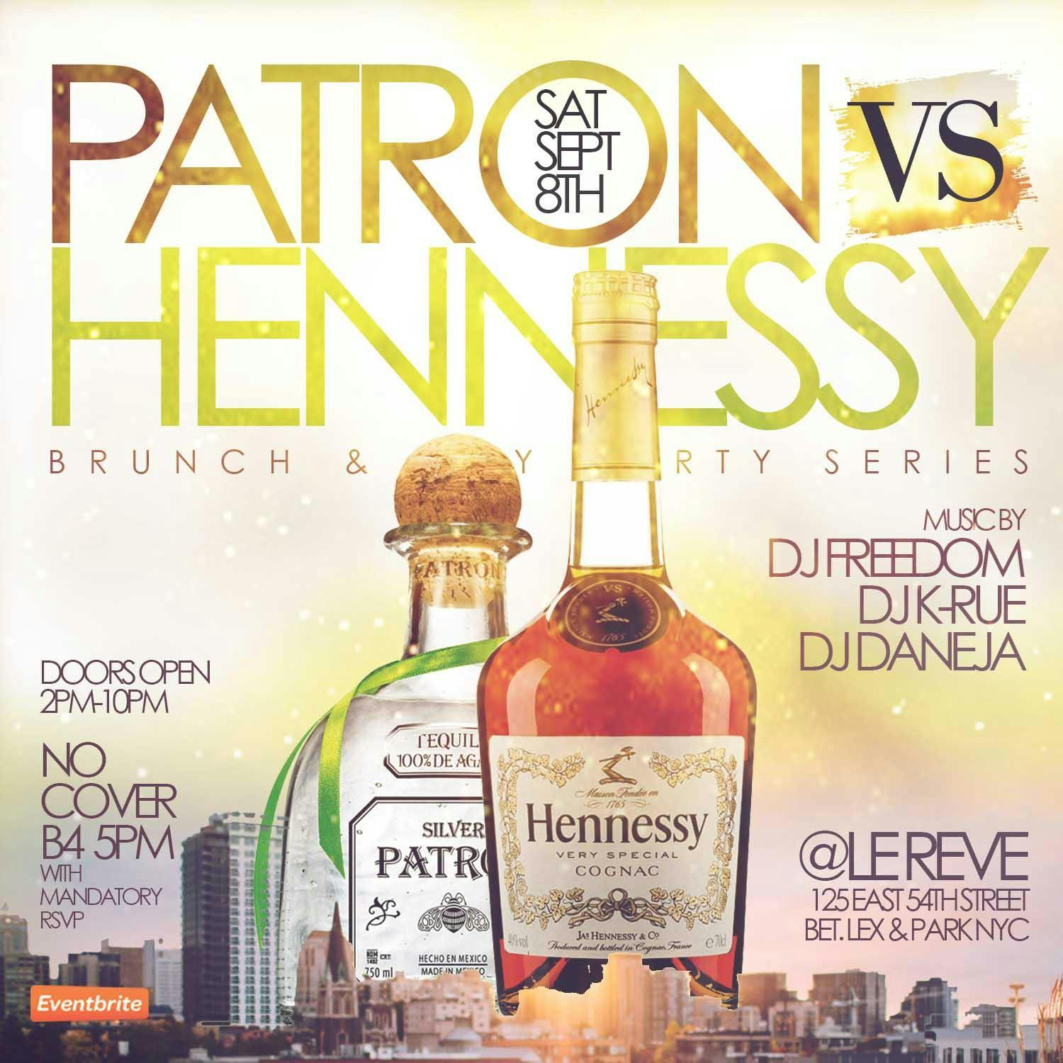 TDE- HENNY VS PATRON - UNLIMITED BRUNCH/ DAY PARTY 