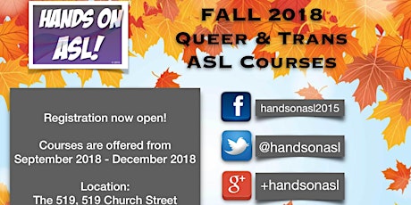 Imagem principal do evento Fall 2018 Queer & Trans ASL Courses