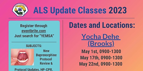 Imagem principal do evento YEMSA: Annual ALS Update Class 2023 - Yocha Dehe (BROOKS)