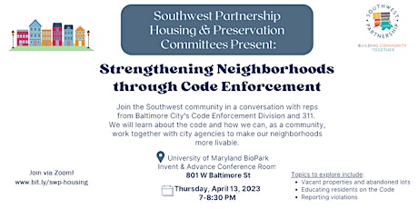 Strengthening Neighborhoods through Code Enforcement primary image
